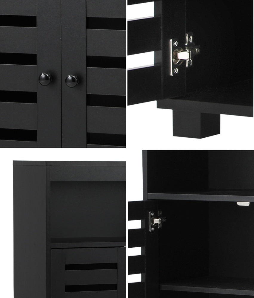 Oikiture Buffet Sideboard Storage Cabinet 2 Doors Black