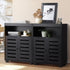Shoes Storage Cabinet 2 Doors Black Set of 2