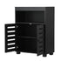Shoes Storage Cabinet 2 Doors Black Set of 2