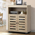 Shoes Storage Cabinet Organiser Shelf 2 Doors Brown