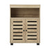 Shoes Storage Cabinet Organiser Shelf 2 Doors Brown
