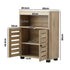 Shoes Storage Cabinet Organiser Shelf 2 Doors Brown