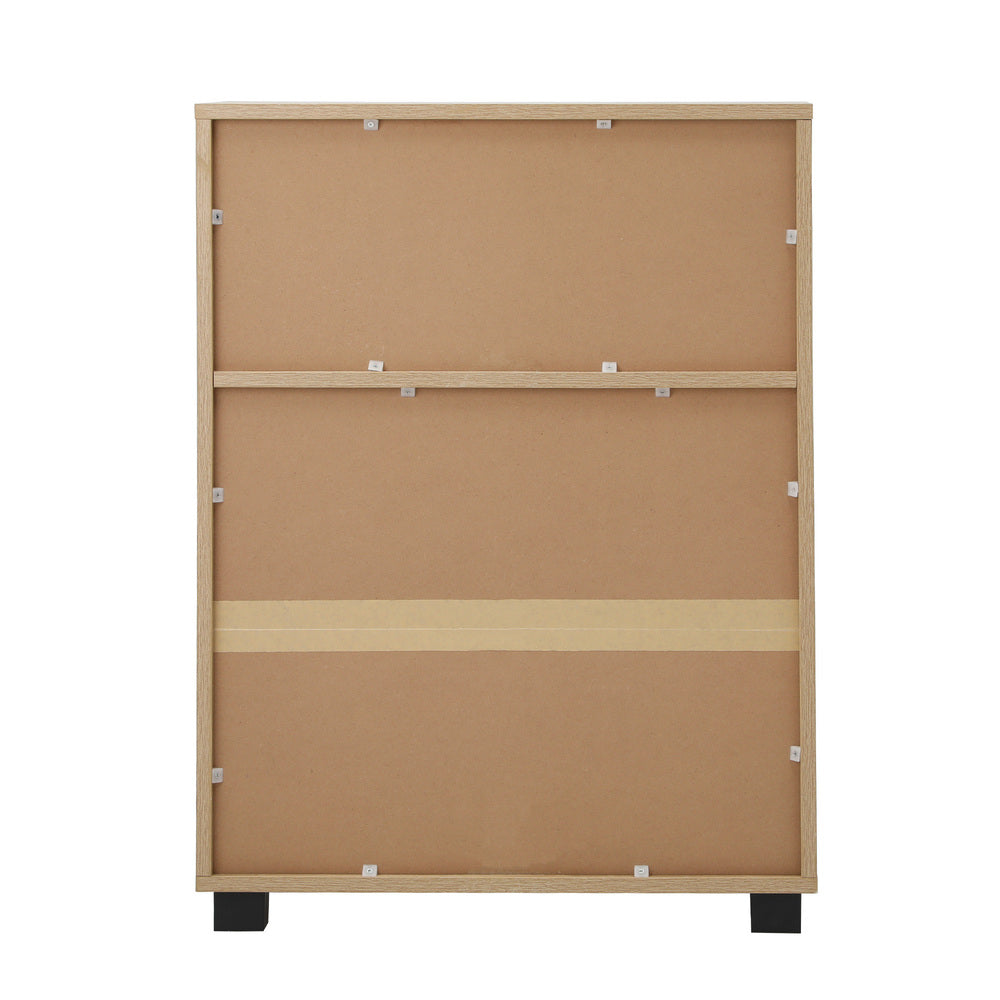 Shoes Storage Cabinet Organiser Shelf 2 Doors Brown