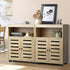 Shoes Storage Cabinet 2 Doors Brown Set of 2