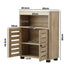 Shoes Storage Cabinet 2 Doors Brown Set of 2
