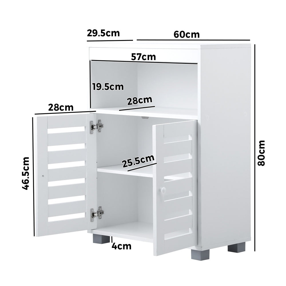 Shoes Storage Cabinet Organiser Shelf 2 Doors White
