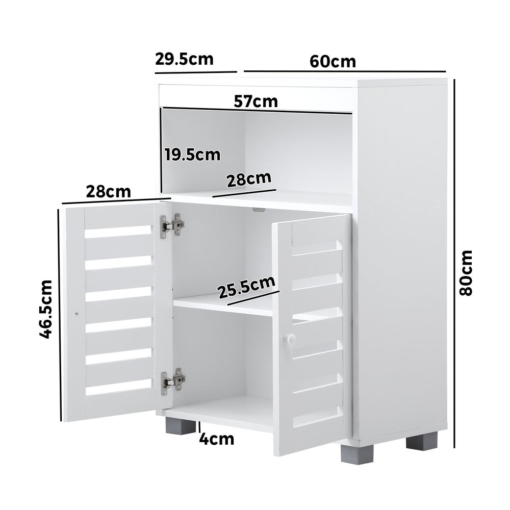Shoes Storage Cabinet 2 Doors White Set of 2