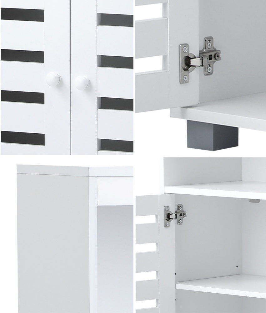 Shoes Storage Cabinet 2 Doors White Set of 2