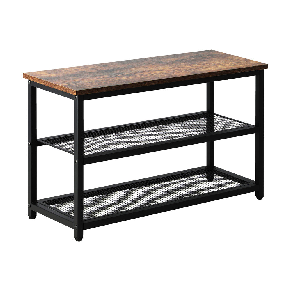 Shoe Bench Rack Shelf Storage 3-Tier Industrial Furniture