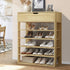 Oikiture Shoes Storage Rack 5-tier Shelves with Drawer Natural