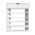 Oikiture Shoes Storage Rack 5-tier Shelves with Drawer White