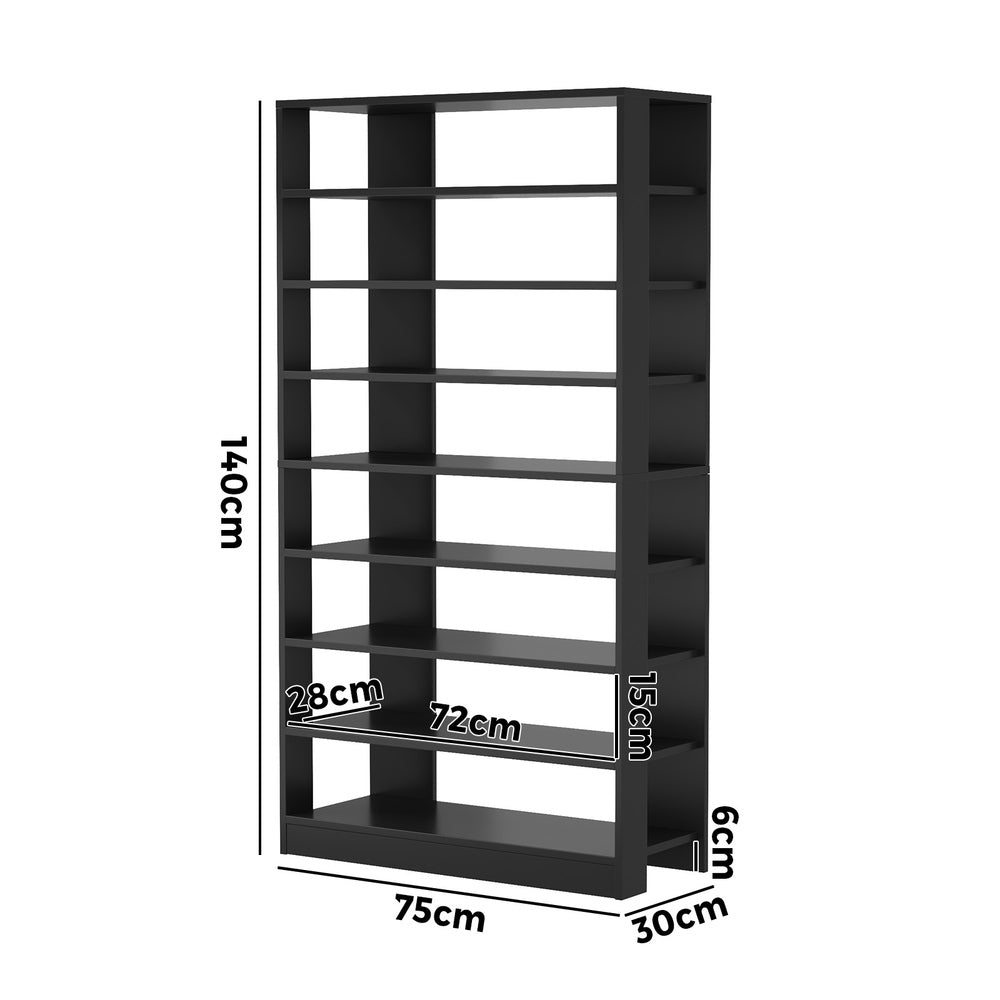 Oikiture Shoe Rack 9 Tiers Storage Cabinet 54 Pairs Black
