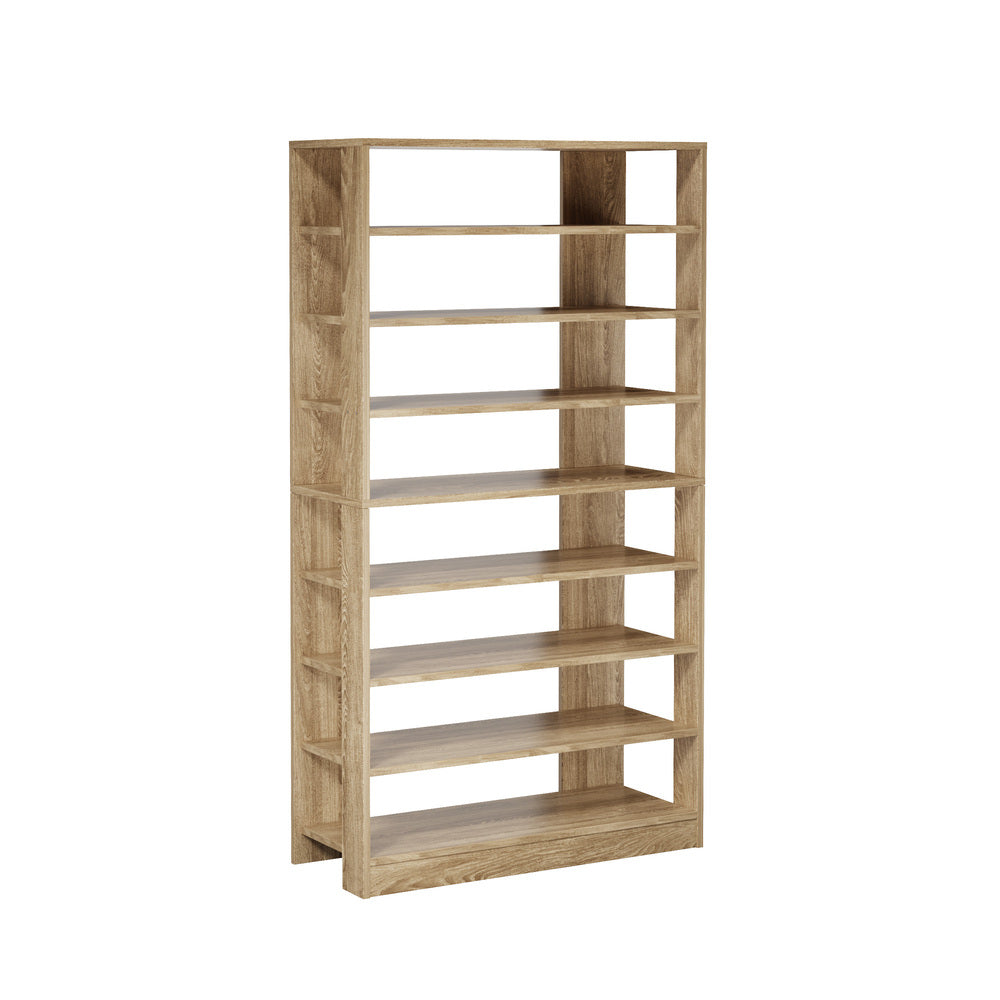 Shoe Rack 9 Tiers Storage Cabinet, Natural, Holds Up to 54 Pairs
