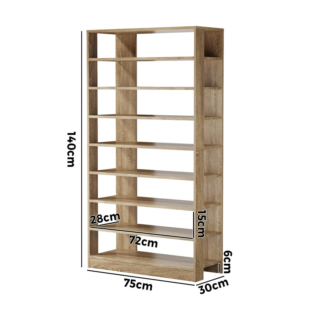 Shoe Rack 9 Tiers Storage Cabinet, Natural, Holds Up to 54 Pairs