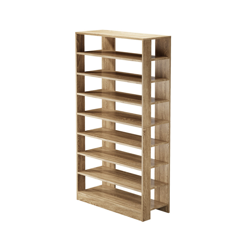 Shoe Rack 9 Tiers Storage Cabinet, Natural, Holds Up to 54 Pairs