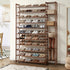 Bamboo Shoe Rack Stand, 11 Shelves with Boots Storage Section, Brown Colour