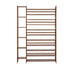 Bamboo Shoe Rack Stand, 11 Shelves with Boots Storage Section, Brown Colour