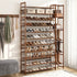 Bamboo Shoe Rack Stand, 11 Shelves with Boots Storage Section, Brown Colour