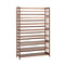 Oikiture Shoe Rack Storage Organizer Bamboo Stand 8 Shelves Brown