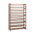 Oikiture Shoe Rack Storage Organizer Bamboo Stand 8 Shelves Brown