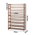 Oikiture Shoe Rack Storage Organizer Bamboo Stand 8 Shelves Brown