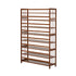 Oikiture Shoe Rack Storage Organizer Bamboo Stand 8 Shelves Brown