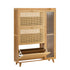 Bamboo Shoe Cabinet Natural – 3‑Compartment Rattan Storage 30‑Pair