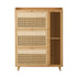 Bamboo Shoe Cabinet Natural – 3‑Compartment Rattan Storage 30‑Pair