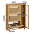 Bamboo Shoe Cabinet Natural – 3‑Compartment Rattan Storage 30‑Pair