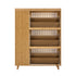 Bamboo Shoe Cabinet Natural – 3‑Compartment Rattan Storage 30‑Pair