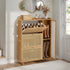 Bamboo Shoe Cabinet Natural – 3‑Compartment Rattan Storage 30‑Pair