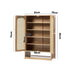 Shoe Storage Cabinet 2 Doors Bamboo Shoe Shelf Beige