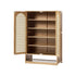 Shoe Storage Cabinet 2 Doors Bamboo Shoe Shelf Beige