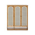 Shoe Storage Cabinet 3 Doors Bamboo Shoe Shelf Beige