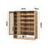 Shoe Storage Cabinet 3 Doors Bamboo Shoe Shelf Beige
