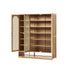 Shoe Storage Cabinet 3 Doors Bamboo Shoe Shelf Beige