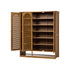 Shoe Storage Cabinet 3 Doors Bamboo Shoe Shelf Brown