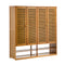 Oikiture Shoe Storage 4 Doors with 2 Bottom Shelf Brown