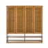 Oikiture Shoe Storage 4 Doors with 2 Bottom Shelf Brown