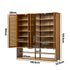 Oikiture Shoe Storage 4 Doors with 2 Bottom Shelf Brown
