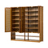 Oikiture Shoe Storage 4 Doors with 2 Bottom Shelf Brown