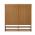 Oikiture Shoe Storage 4 Doors with 2 Bottom Shelf Brown