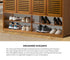Oikiture Shoe Storage 4 Doors with 2 Bottom Shelf Brown