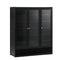 Shoe Cabinet 3 Doors Shelf Black