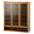 Oikiture Shoe Storage Cabinet 3 Doors 7 Shelves Brown