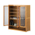 Oikiture Shoe Storage Cabinet 3 Doors 7 Shelves Brown