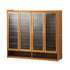 Oikiture Shoe Storage Cabinet 4 Doors 7 Shelves Brown