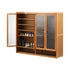 Oikiture Shoe Storage Cabinet 4 Doors 7 Shelves Brown