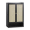 Shoe Storage Cabinet 2 Doors Rattan Black