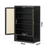 Shoe Storage Cabinet 2 Doors Rattan Black